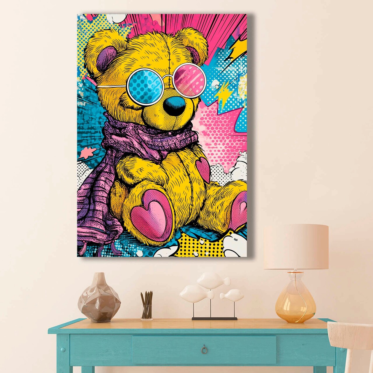 Tablou decorativ BSRPOPC-017 Lemn Multicolor