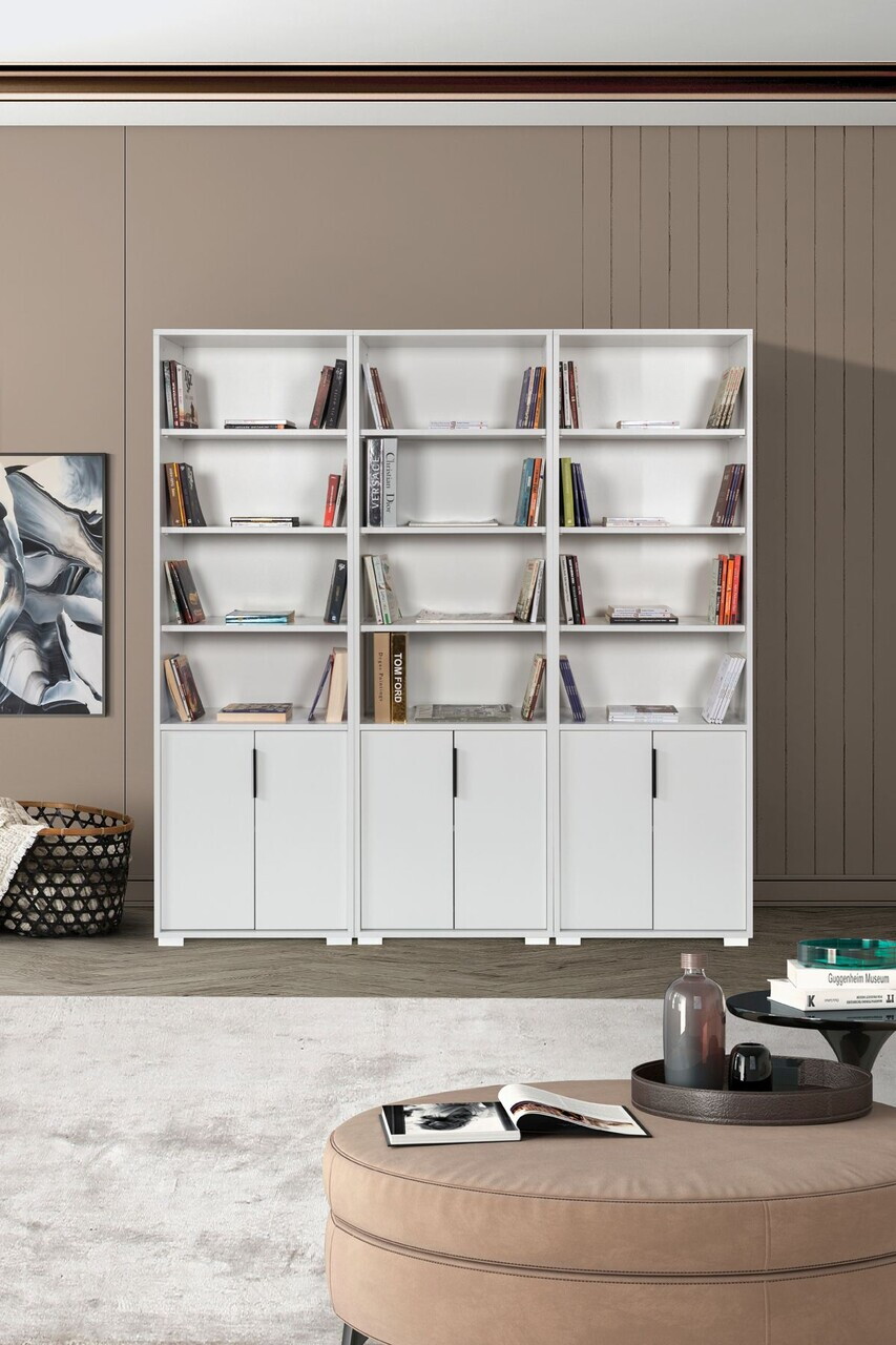 Corp biblioteca Hanah Home Evm 8304 180x187x30 cm PAL Alb