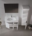 Set Dulap de Baie cu Chiuvetă și Oglindă (2 Piese), Hanah Home, Purus 100, Alb