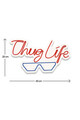 Decoratiune luminoasa LED, Thug Life, Benzi flexibile de neon, DC 12 V, Rosu albastru