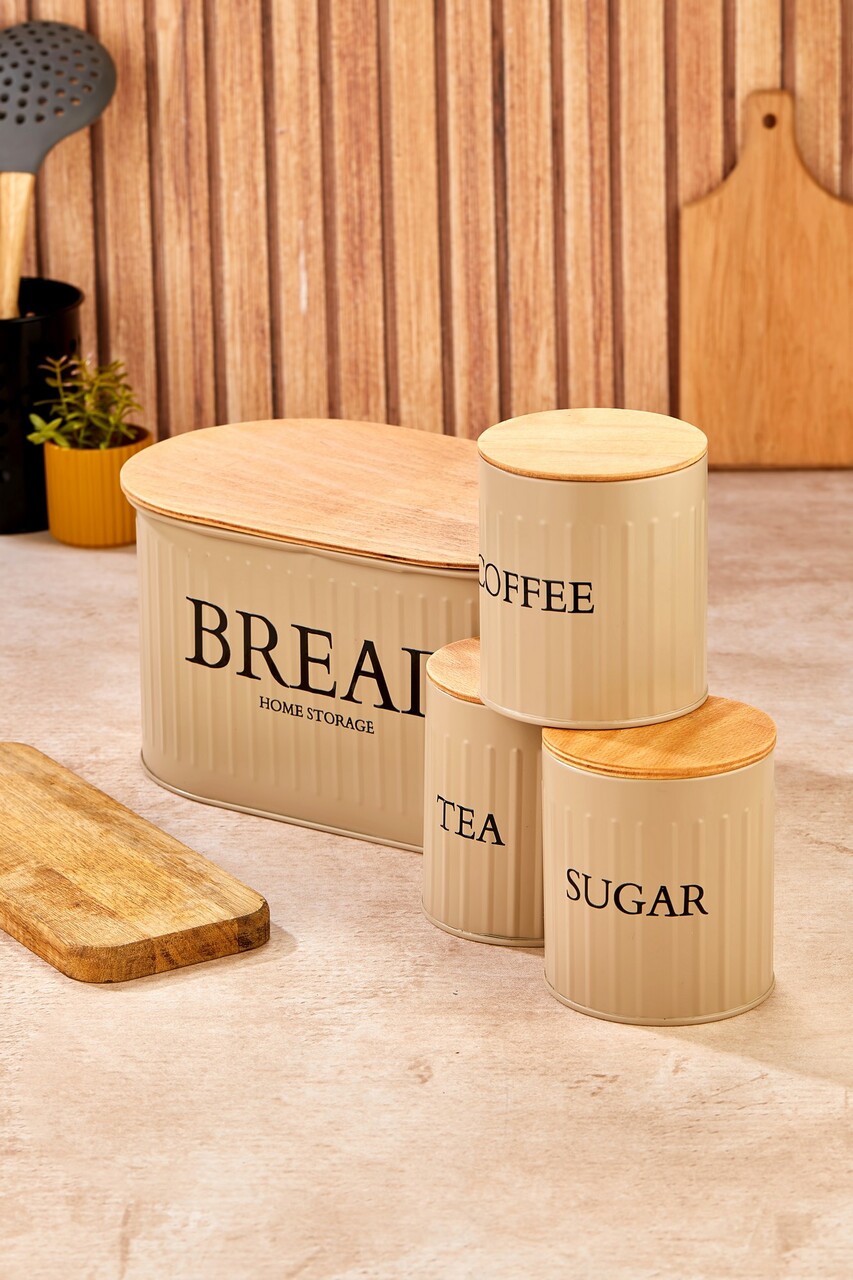 Set recipiente depozitare, Hermia, 289ALV1119, Dimensiune: 10 x 11 x 10 cm (3 bucăți), Maro - imagine 4