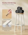 Set 2 scaune de bar, Vasagle, 32x32x65 cm, fier/PAL, alb/natural