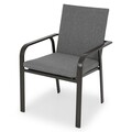 Set 2 scaune suprapozabile, Kihzie, L.68 l.63 H.91.5, otel, gri