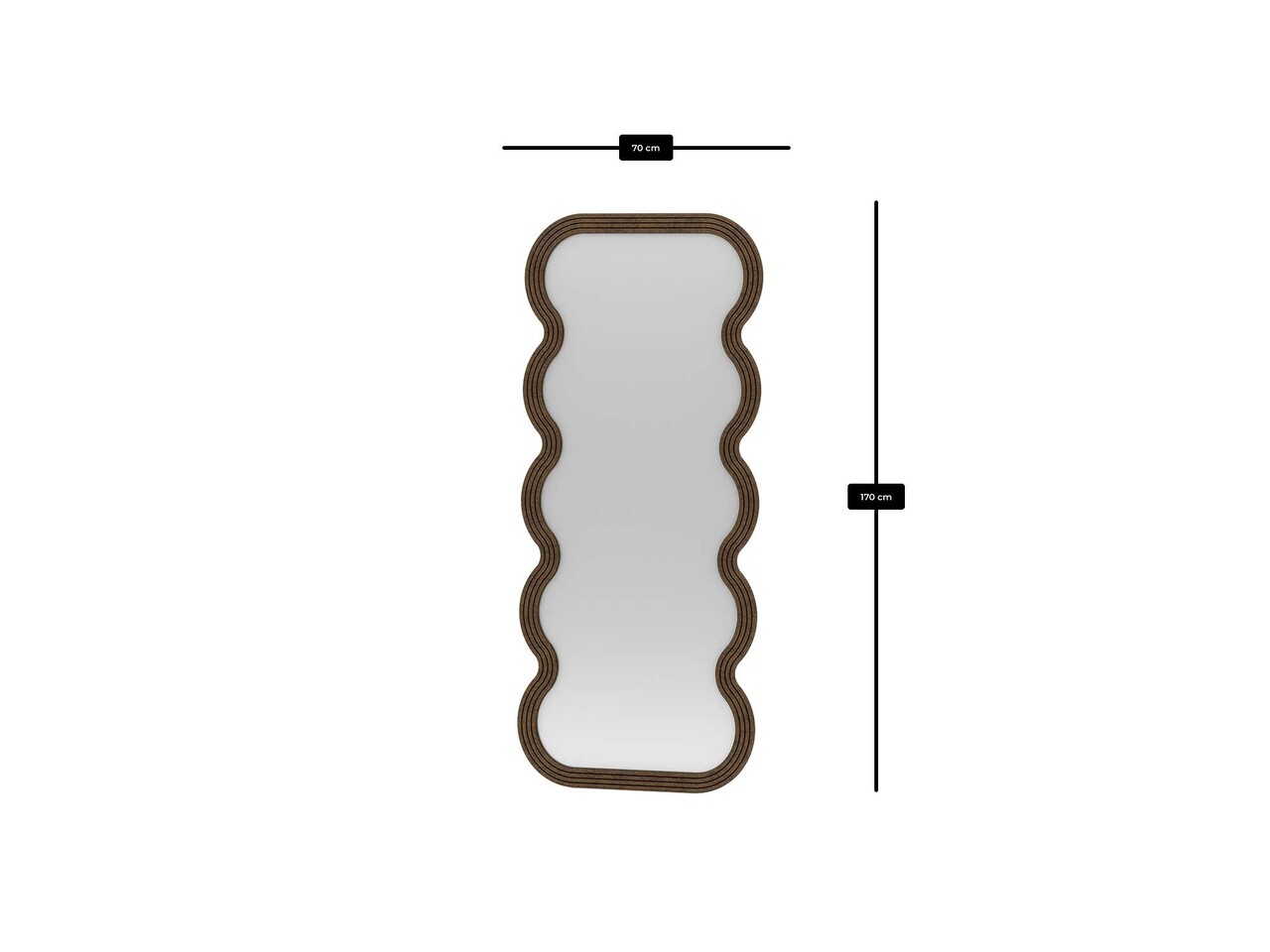 Oglinda Cheval, Hanah Home, Wave, 70x170 cm, MDF , Maro