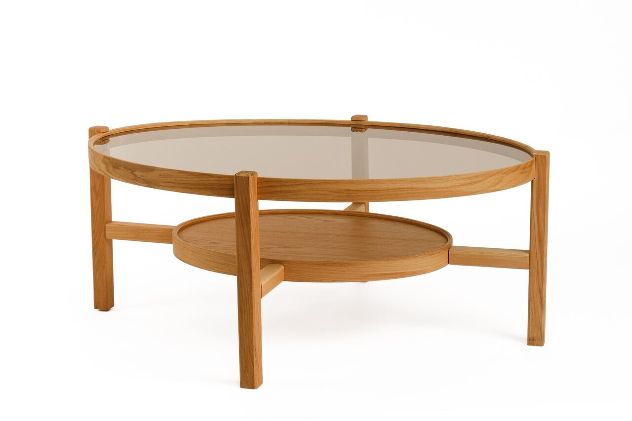 Masuta de cafea, Hanah Home, Harmony 110, 110x48x80 cm, LEMN MASIV DE STEJAR, Stejar — imaginea 3