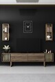 Comoda TV, Bexley, Gold Line, 180x30x48 cm, PAL, Nuc / Negru