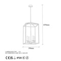 Lustra, Till - 13256, Fulgor, 35 x 35 x 107 cm, 4 x E14, 40W, auriu