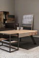 Masuta de cafea cu 2 sertare Manchester, Bizzotto, 118x70x45 cm, lemn de mango/otel