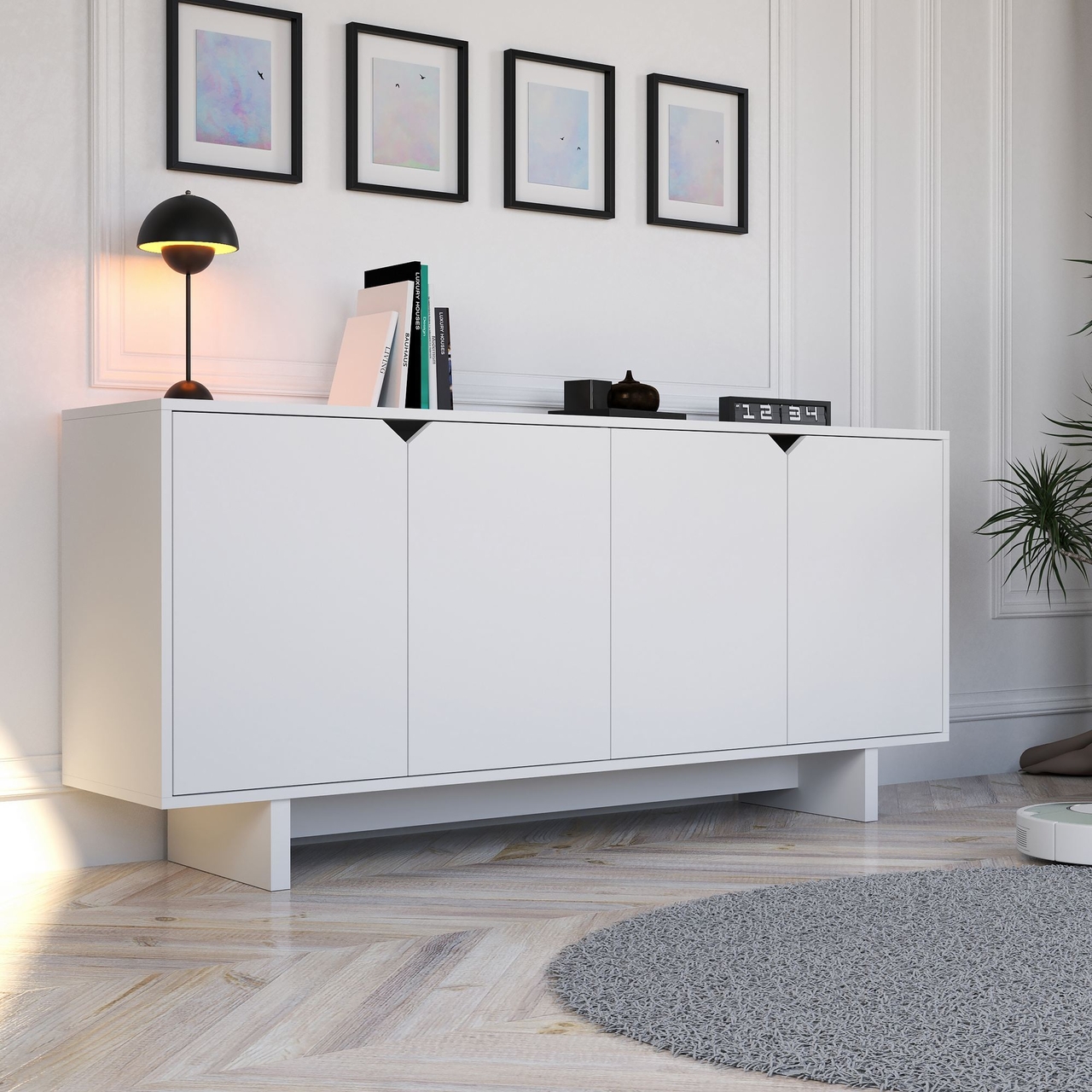 Consola, Hanah Home, Doruk, 180x80.6x40 cm, Alb