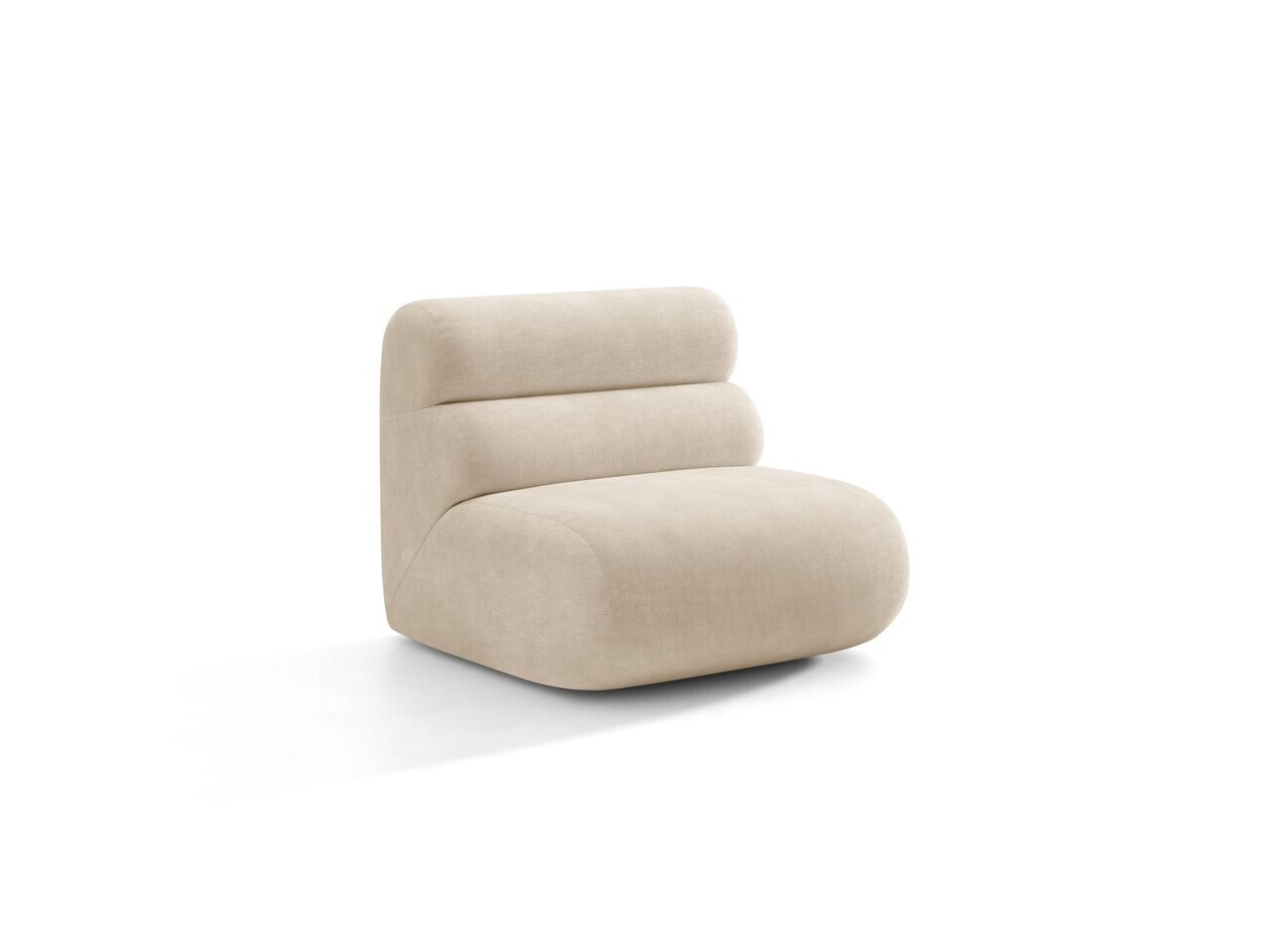 Modul canapea 1 loc fara cotiere, Neo, Micadoni Home, 85x100x83 cm, tesatura Chenille, bej deschis — imaginea 6
