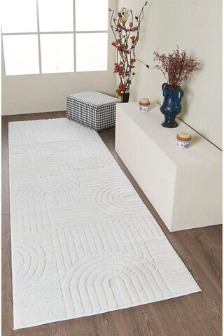 Covor, 691B, 80x200 cm, Polipropilena, Alb