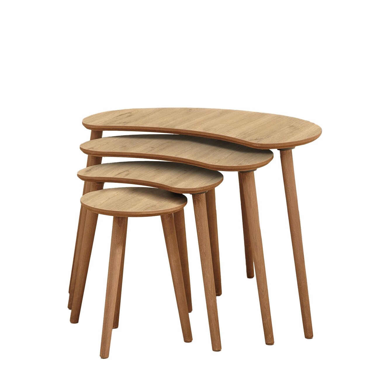 Set masute Nesting 4 piese, Hanah Home, Moon, Stejar - imagine 5