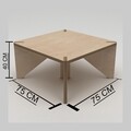 Masuta de cafea, Hanah Home, Pura, 75x40x75 cm, 100% BIRCH PLYWOOD, Lemn natural