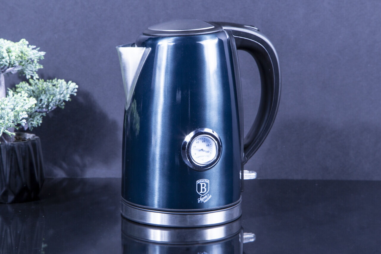 Ceainic electric cu termometru Berlinger Haus, Aquamarine, 1.7 L, inox, blue - imagine 3