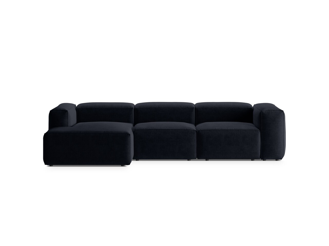 Coltar stanga 3 locuri, Bergamo, Cosmopolitan Design, 304x152x70 cm, tesatura structurata, albastru navy