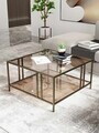 Masuta de cafea, Hanah Home, Bakü, 75x45x75 cm, Antic / Bronz