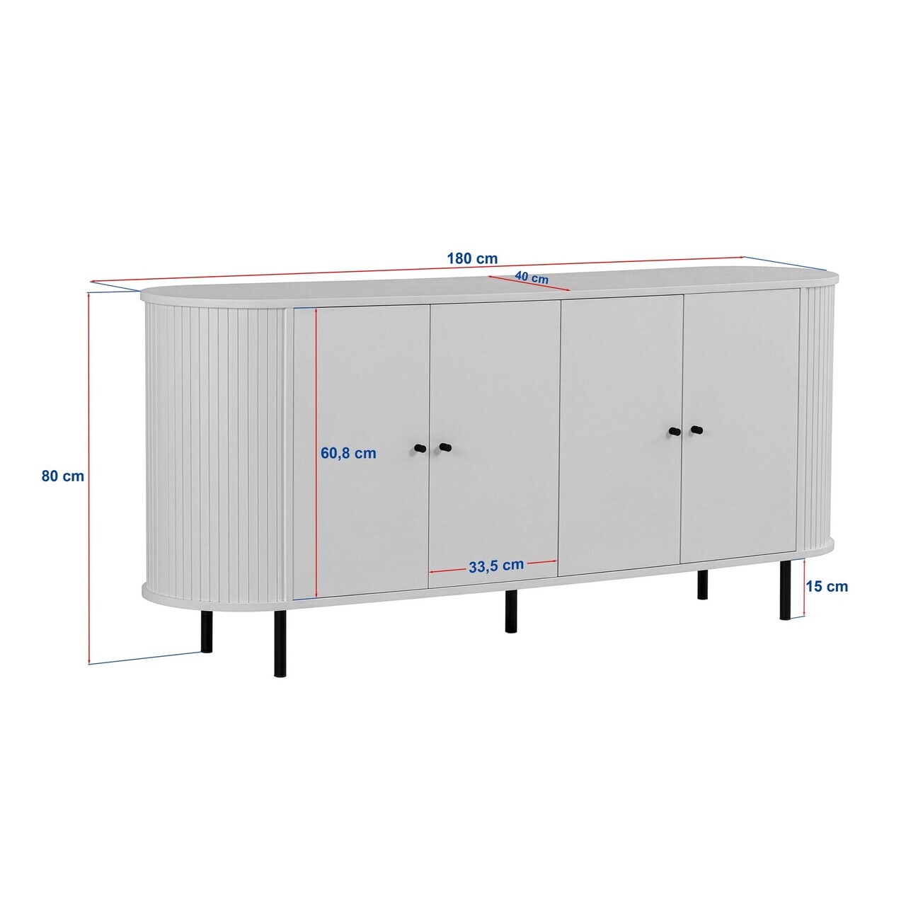 Consola, Nordure, Noble, 180x80x40 cm, Nuc Milano — imaginea 10