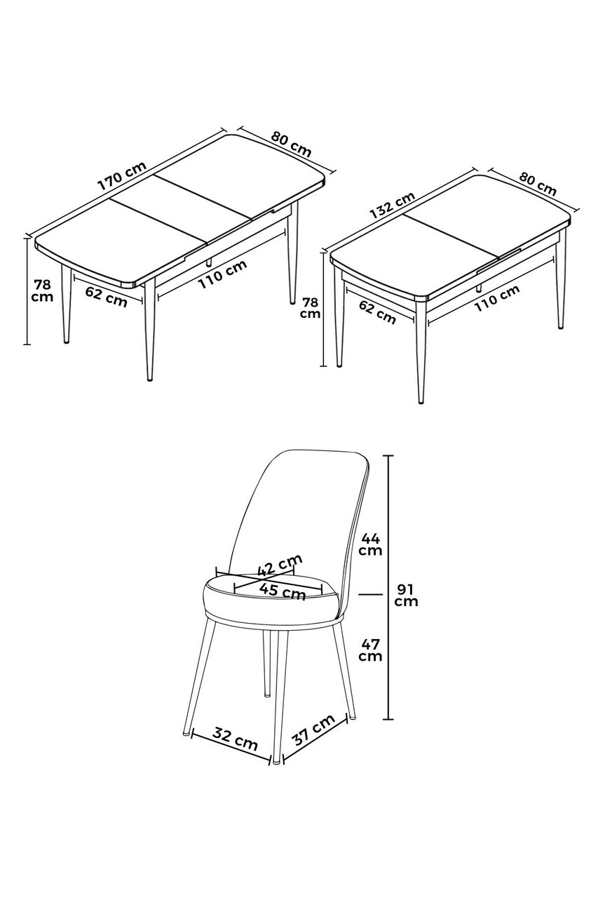 Set masa extensibila si scaune (5 piese), Hanah Home, Rax, Model baroc din lemn / Crem — imaginea 3