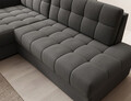 Coltar extensibil stanga 3 locuri ELTAP, LT-06SO, Blezalt, 240x150x82 cm, lemn/poliester, gri inchis