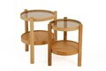 Set masute 2 piese, Hanah Home, Ekol 2, LEMN MASIV DE STEJAR, Stejar