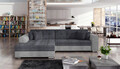 Coltar extensibil stanga 4 locuri, ELTAP, Sorento, 296x194x78 cm, lemn/poliester, gri/gri deschis
