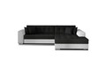 Coltar extensibil dreapta 4 locuri, ELTAP, Sorento, 296x194x78 cm, lemn/poliester, negru/alb