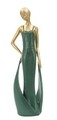 Decoratiune Woman Casino, Mauro Ferretti, 24 cm, polirasina, verde/auriu