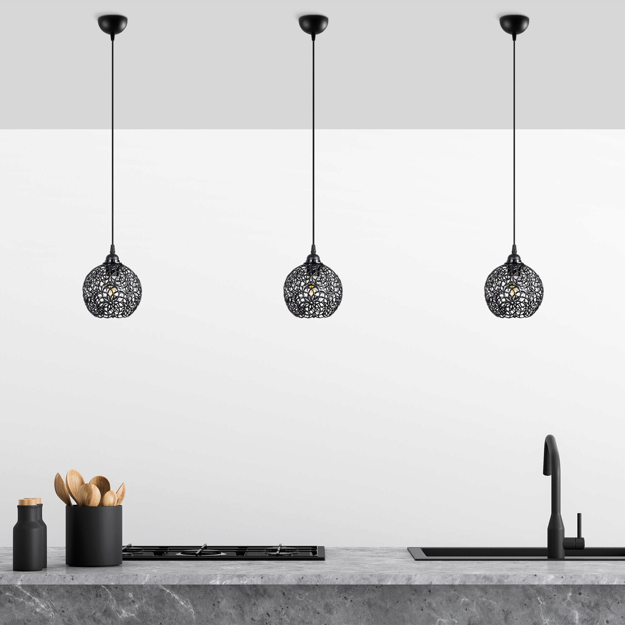 Lustra, Fulgor, 942FLG1449, Metal, Negru - 1 | YEO