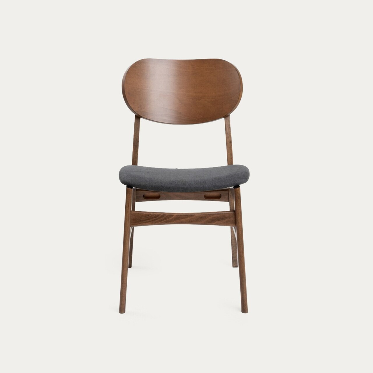 Set 2 scaune Nergu, Homla, 46x54.2x80 cm, lemn/poliester, maro/gri — imaginea 3