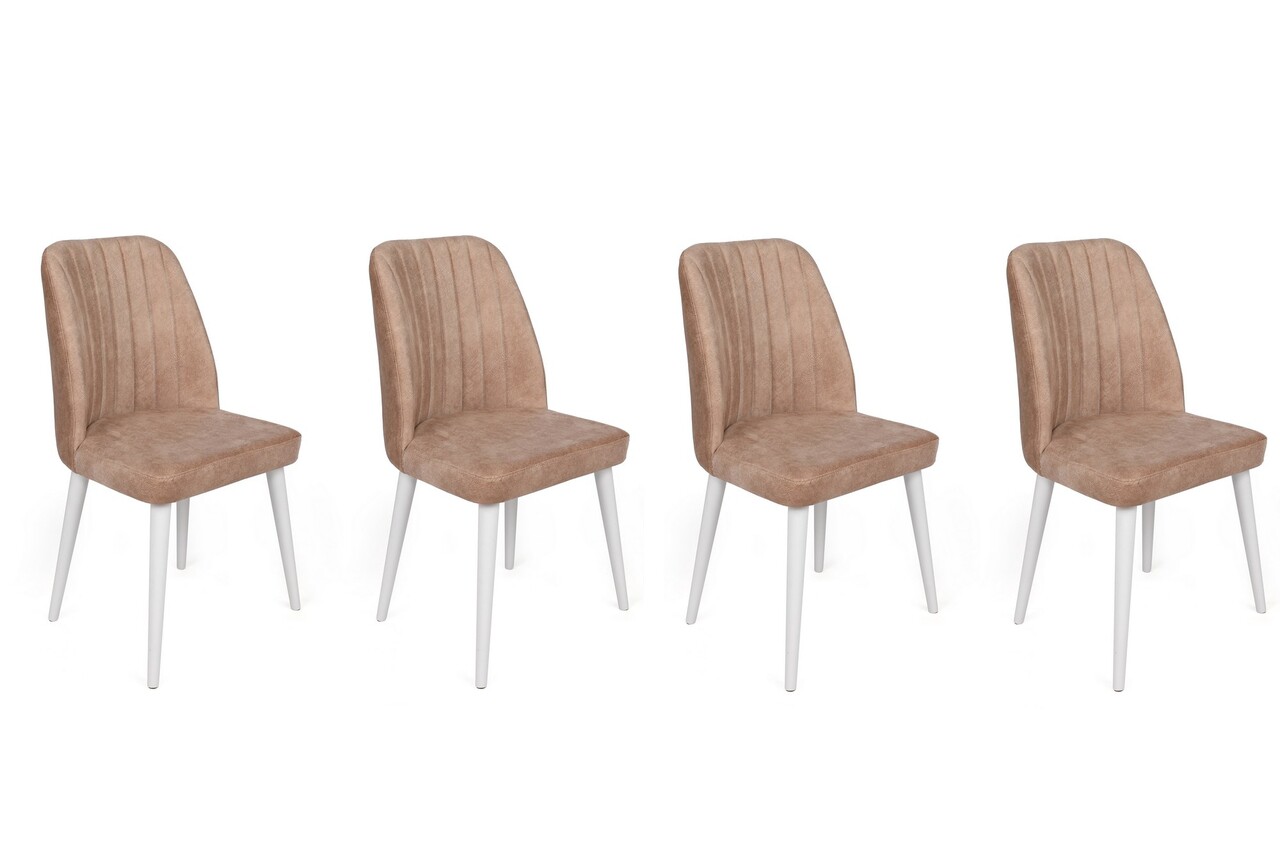 Set de scaune, Nmobb, Alfa-493 V4, Metal , Nurca / alb