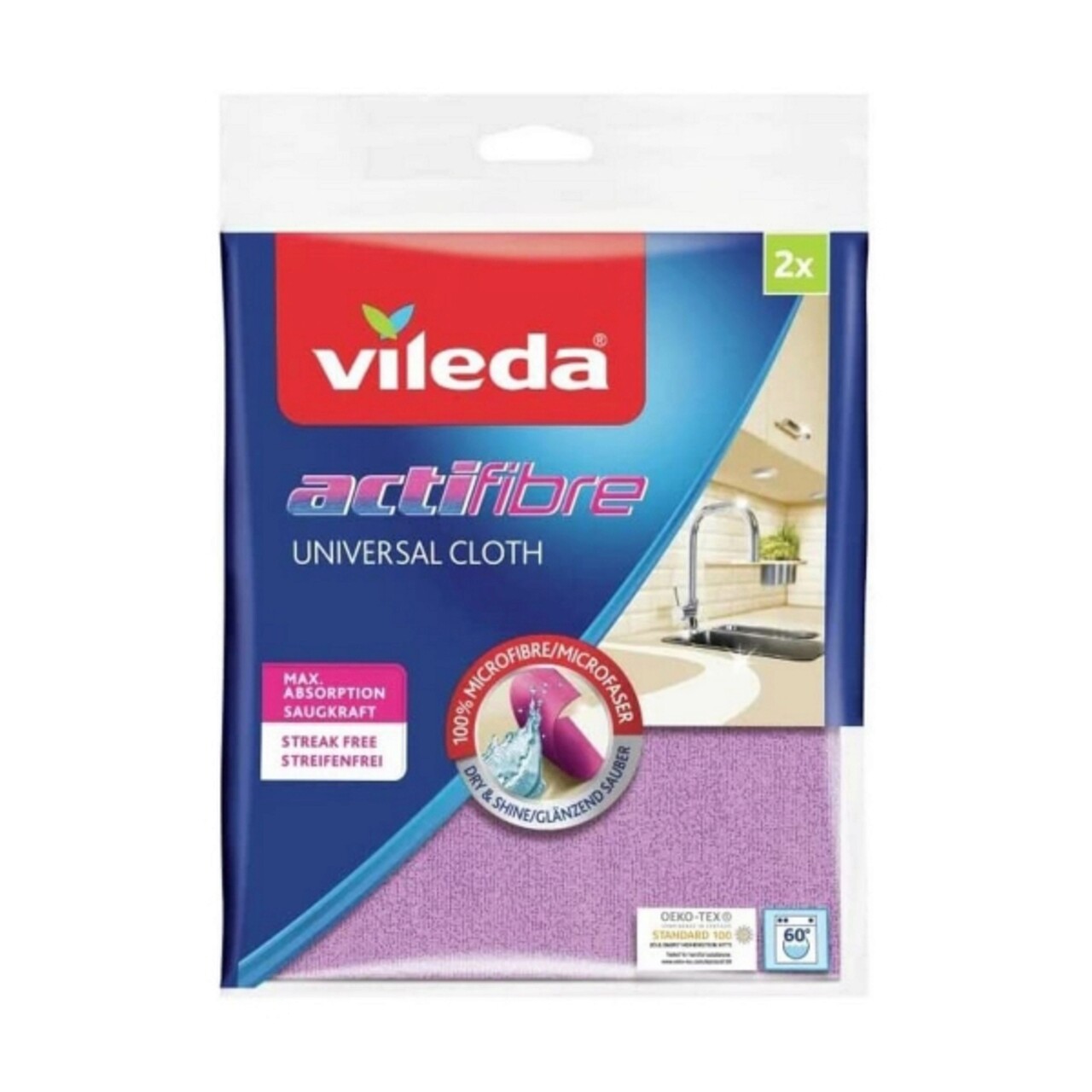 Vileda Reinigungstuch Für Glas Actifibre, Gelb