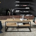 Masuta de cafea, Hadley, Forteaus, 110.4x47x52 cm, Nuc / Negru