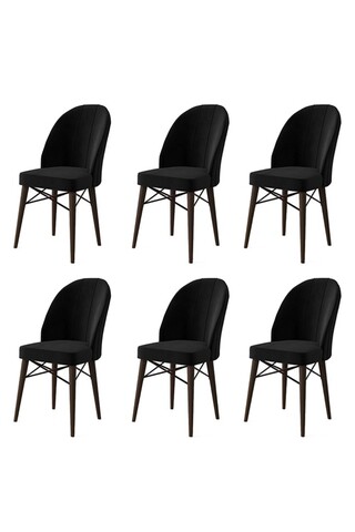 Set de scaune, Charlotte, Ritim, Metal, Negru/Maro