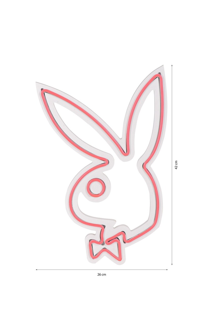 Decoratiune luminoasa LED, Playboy, DC 12 V, Roz - imagine 10