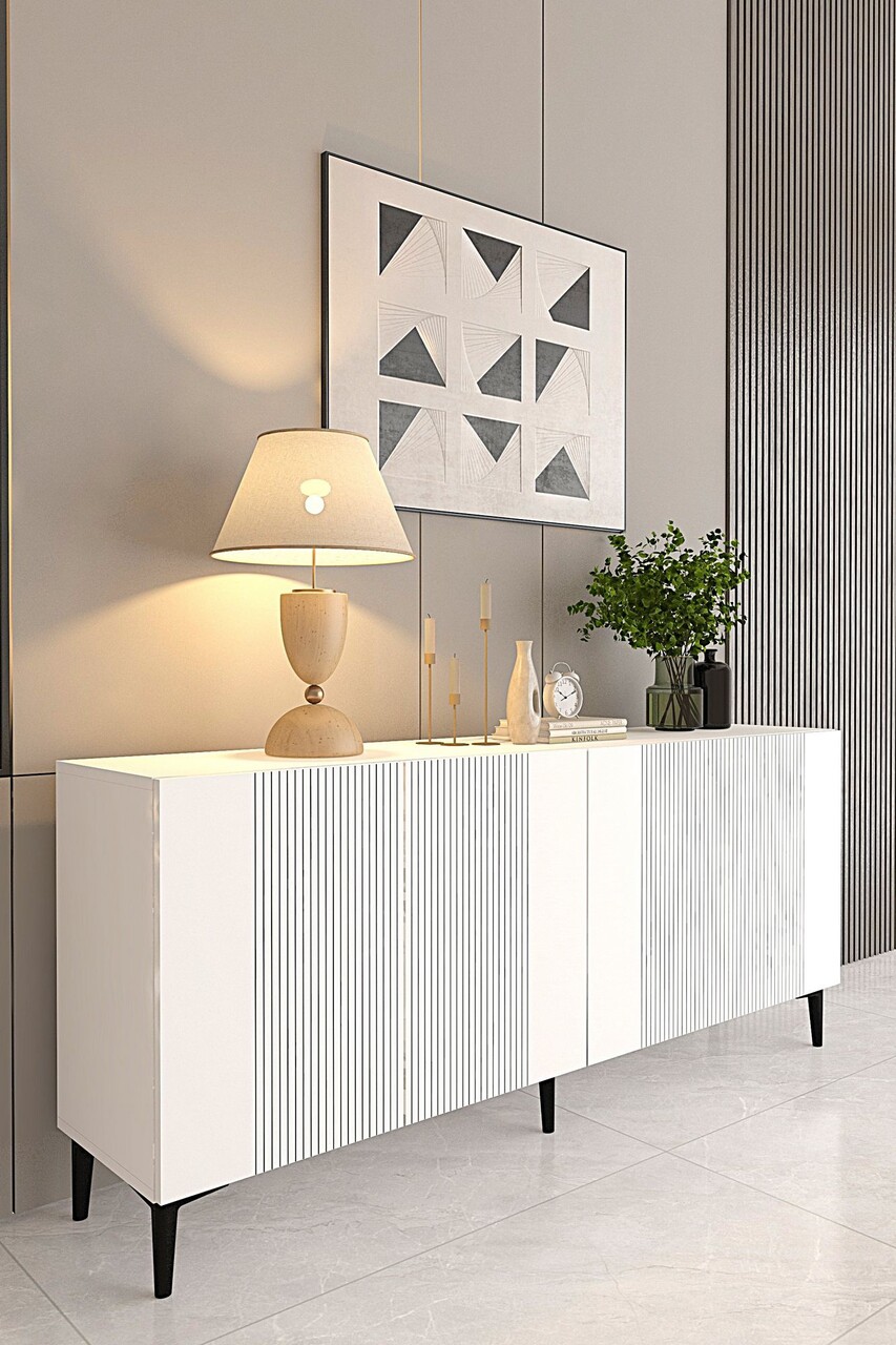 Consola, Hanah Home, Corsa 150, 150x75x32 cm, Alb - view 2