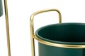 Set 2 ghivece Grent Slim, Mauro Ferretti, 24x24x70 cm, fier, verde/auriu