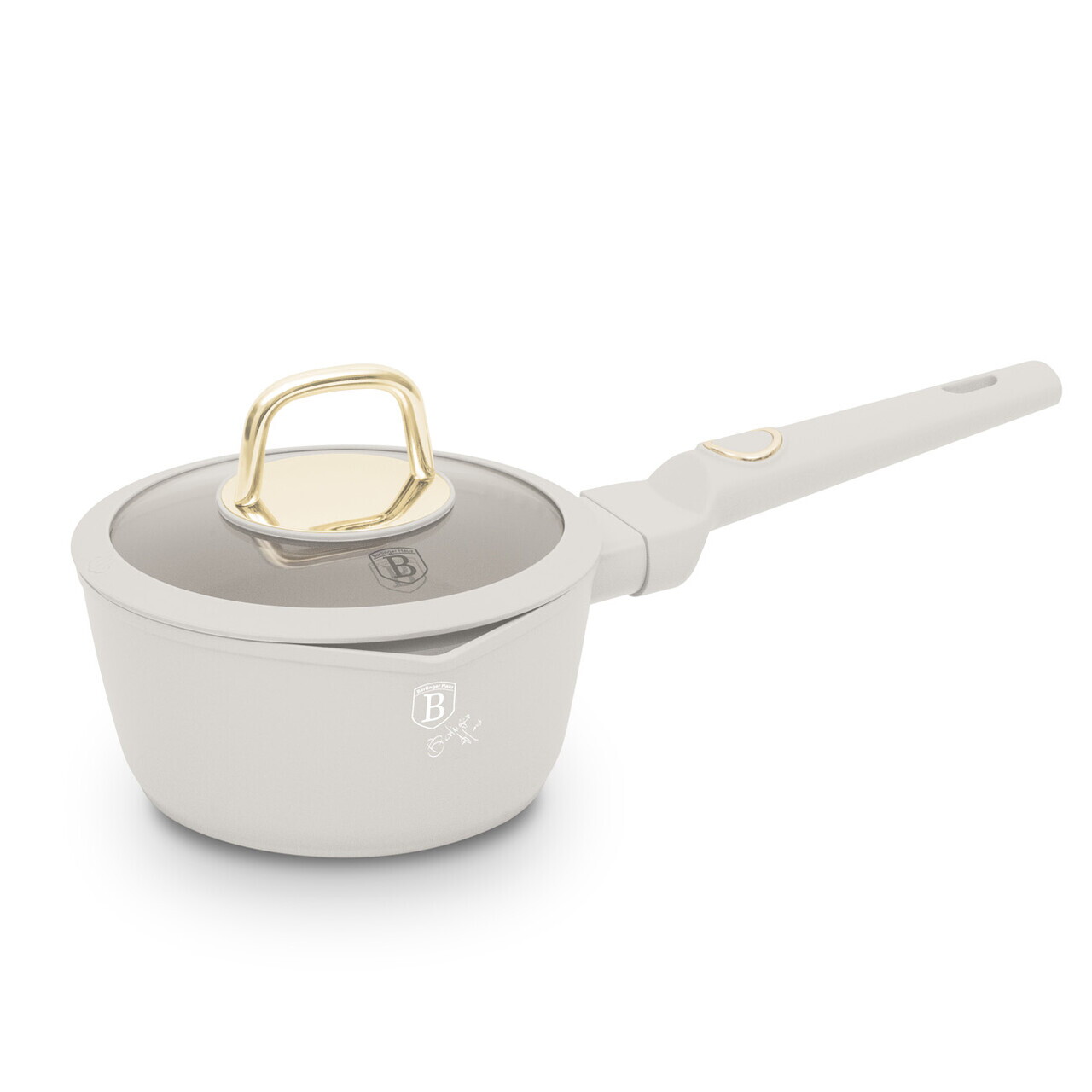 Cratita cu capac Berlinger Haus, Sahara, 16 cm, 1.2 L, aluminiu forjat, crem mat - imagine 2