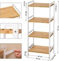 Raft de depozitare multifunctional Songmics, 45x31.5x111 cm, bambus, natural