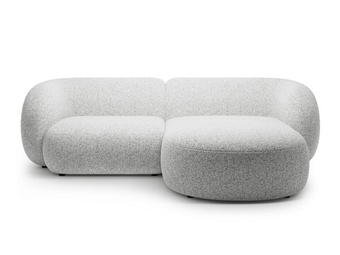 Coltar dreapta 2 locuri, Kate, Micadoni, 255x176x76 cm, tesatura structurata, gri deschis melanj