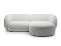 Coltar dreapta 2 locuri, Kate, Micadoni, 255x176x76 cm, tesatura structurata, gri deschis melanj