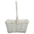 Set 3 cosuri pentru depozitare, Square, Creaciones Meng, 21x21x11 cm, lemn de salcie, alb