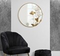 Oglinda decorativa Flower, Mauro Ferretti, 75x72 cm, fier, auriu
