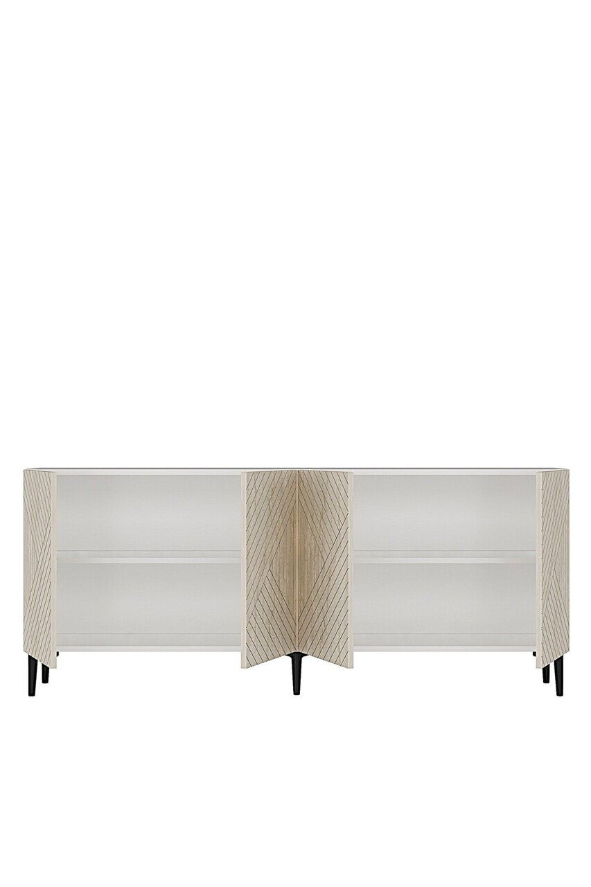 Consola, Hanah Home, Ferrro 180, 180x75x32 cm, Alb / Travertin — imaginea 6