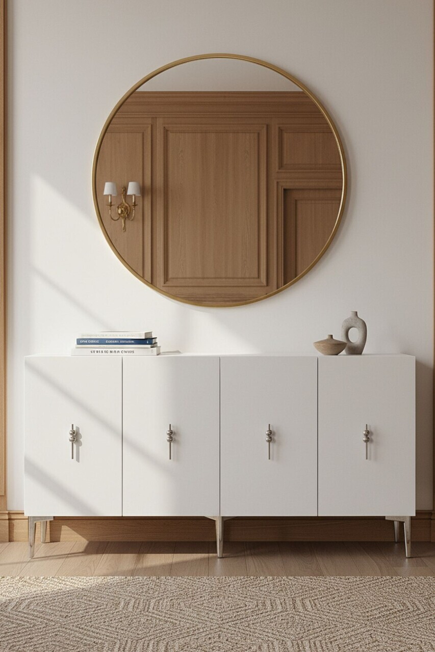 Consola, Hanah Home, Salkım 150, 125x75x32 cm, Alb / Argintiu — imaginea 2