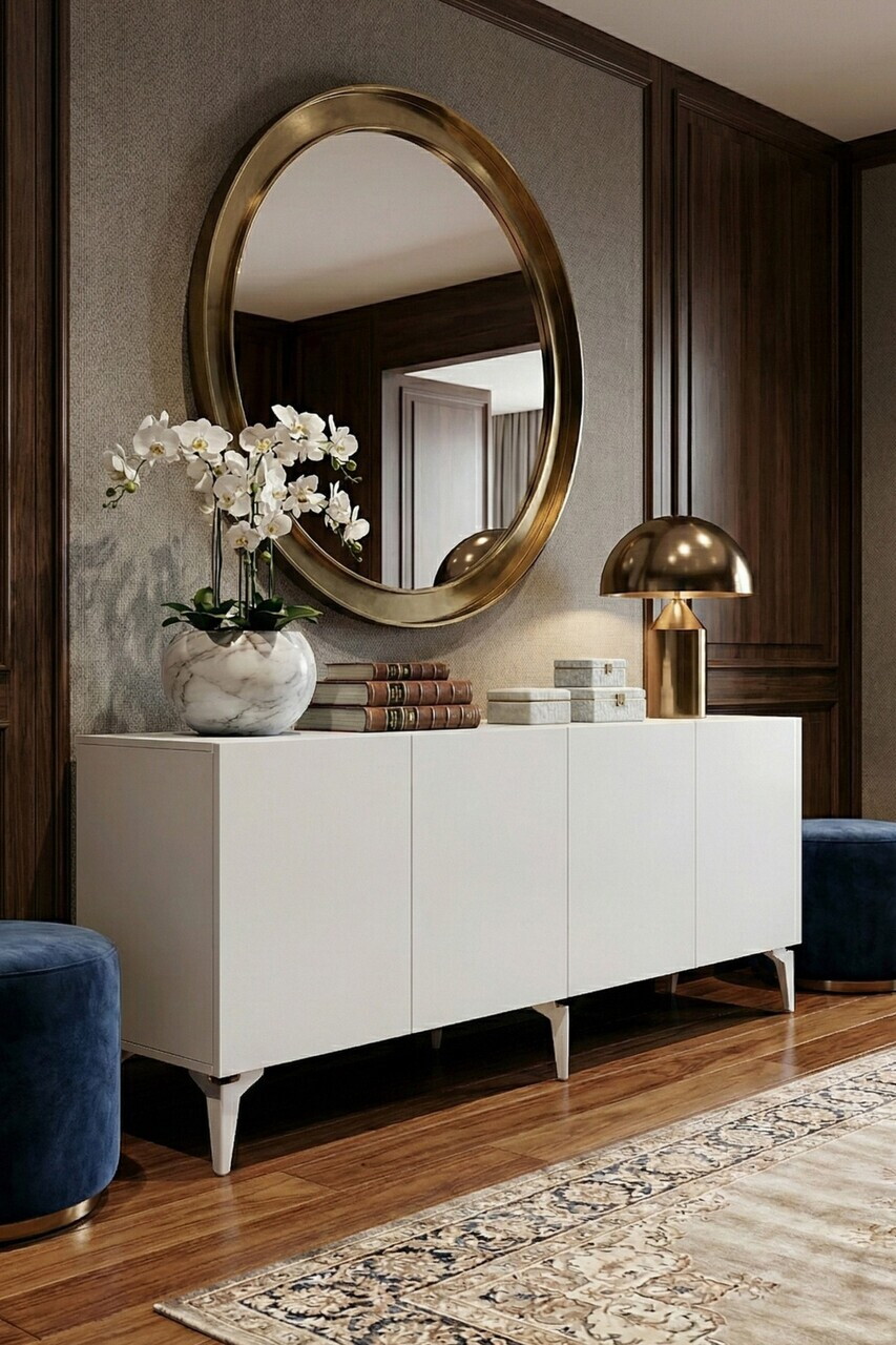 Consola, Hanah Home, Lipa 180, 180x79x32 cm, Alb — imaginea 2