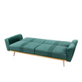 Canapea extensibila 3 locuri Samtige, Homla, 212x84x86.5 cm, lemn/catifea din poliester, verde
