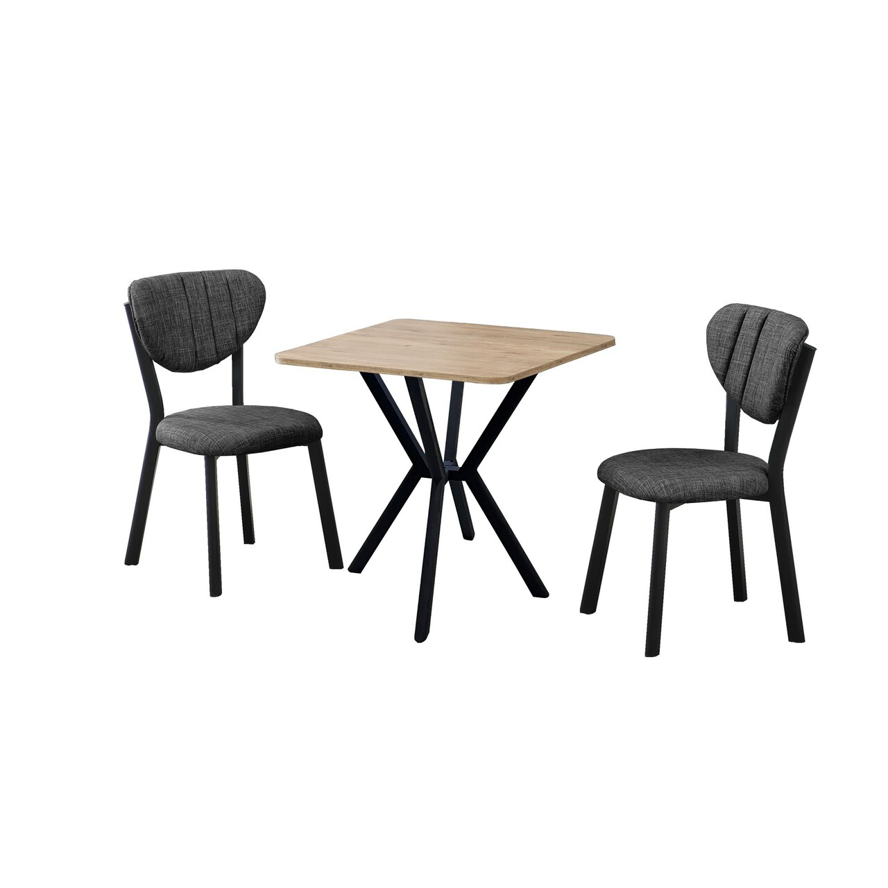 Set masa extensibila si scaune, 3 piese, Hanah Home, Elma, Antracit / Nuc - view 2