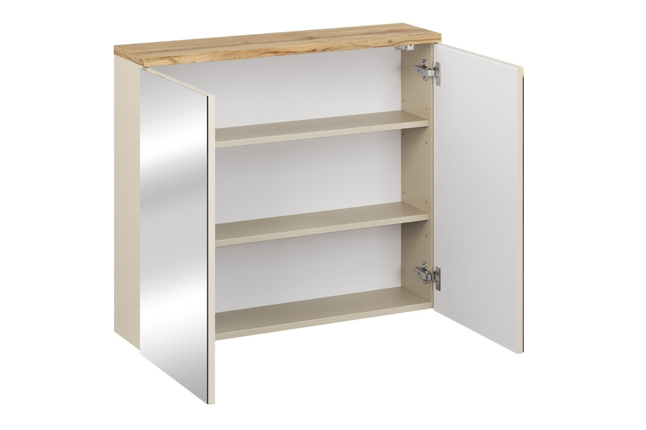 Set mobilier baie Bali Cashmere Sky 80 cm, dulapuri, masca cu lavoar si cabinet cu oglinda, Comad, MDF/PAL, casmir - view 4
