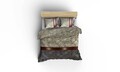 Lenjerie de pat dubla king size, Victoria, Hurrem 121VCT52411, 3 piese, amestec bumbac, multicolor