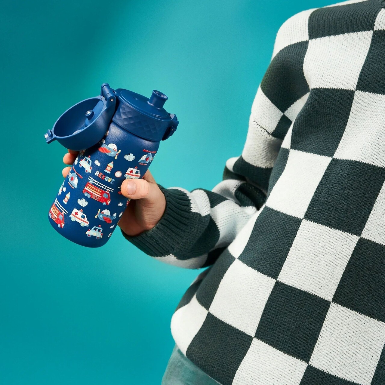 Sticla apa pentru copii, inox, 400ml, Rescue Vehicles - Ion8 - view 8